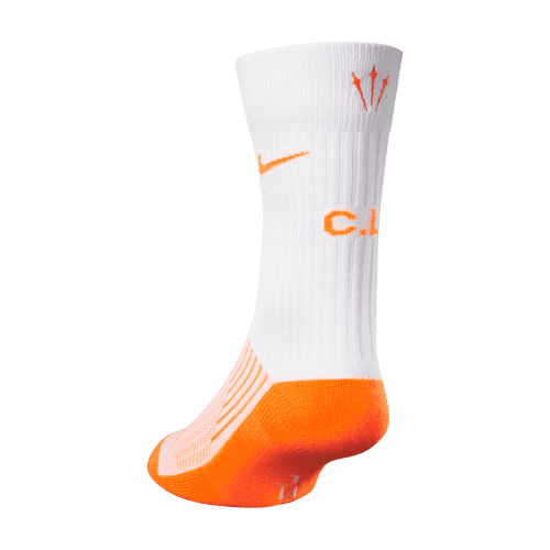 NOCTA SOCK WHITE ORANGE 3QUARTER BACK LEFT