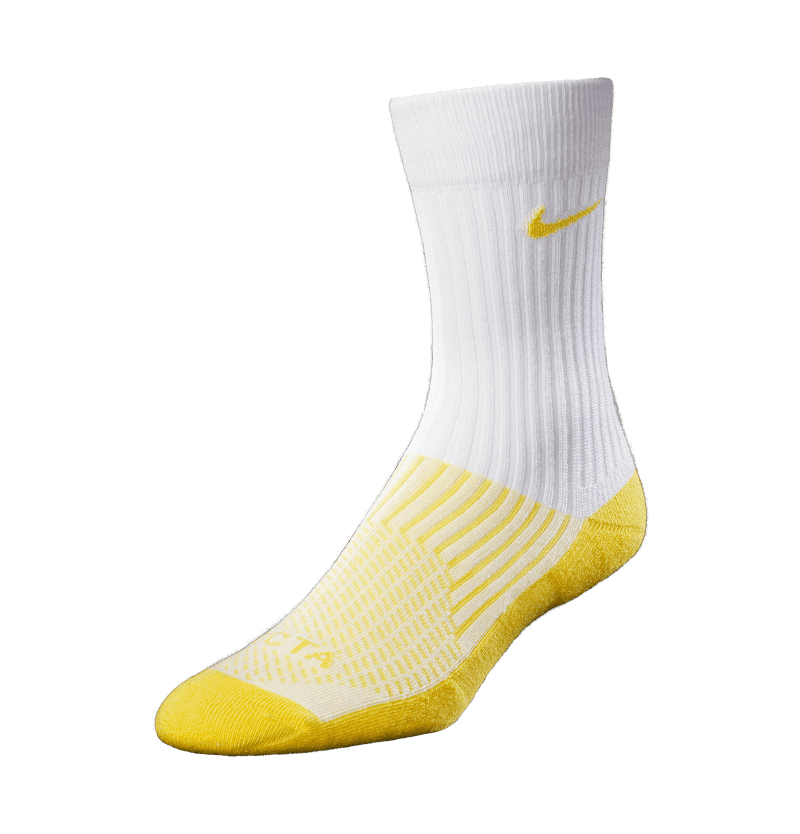 NOCTA SOCK WHITE YELLOW 3QUARTER FRONT